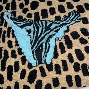 Teal zebra print, scrunch, bathing suit, bottoms